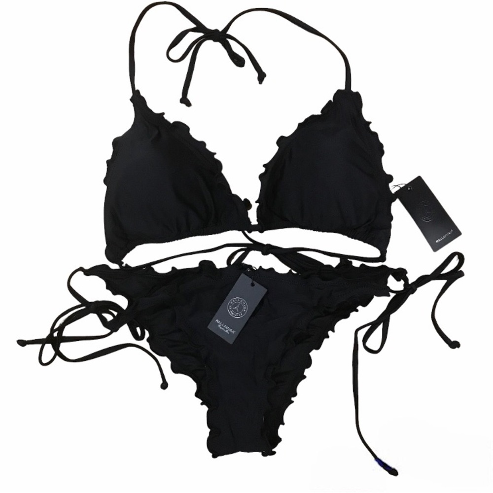 Relleciga XL Black Ruffle Brazilian Bikini - Picture 4 of 6